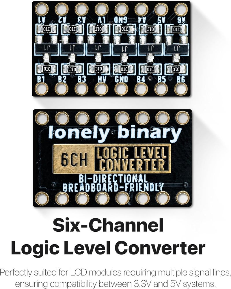 LONELY BINARY مجموعة محول مستوى المنطق 27 قطعة - وحدات تحويل ثنائية الاتجاه متعددة القنوات 3.3 فولت إلى 5 فولت إصدار الذهب خالي من الرصاص 2/4/6 قناة لمشاريع Arduino و Raspberry Pi و ESP32 - Image 5